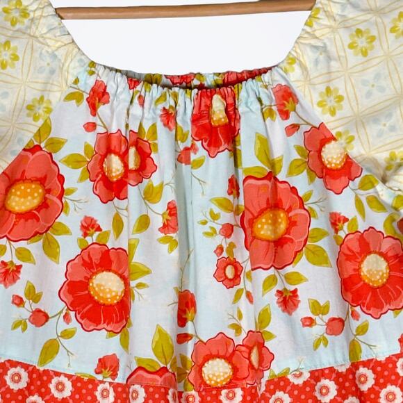 Girls Floral Print Tiered Bright Prairie Dress Sz 10 Poppy Print Curious Georgia - Picture 4 of 6